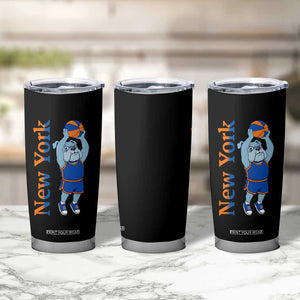 Funny Bulldog Playing Basketball Tumbler Cup New York Pride