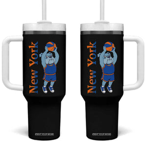 Funny Bulldog Playing Basketball Tumbler With Handle New York Pride
