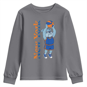 Funny Bulldog Playing Basketball Youth Sweatshirt New York Pride