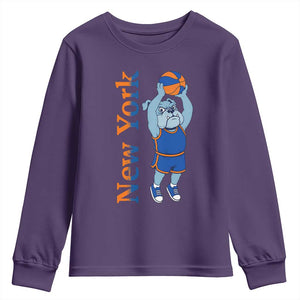 Funny Bulldog Playing Basketball Youth Sweatshirt New York Pride