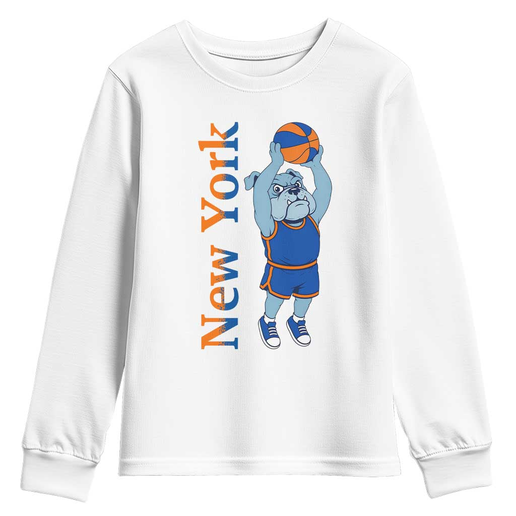 Funny Bulldog Playing Basketball Youth Sweatshirt New York Pride