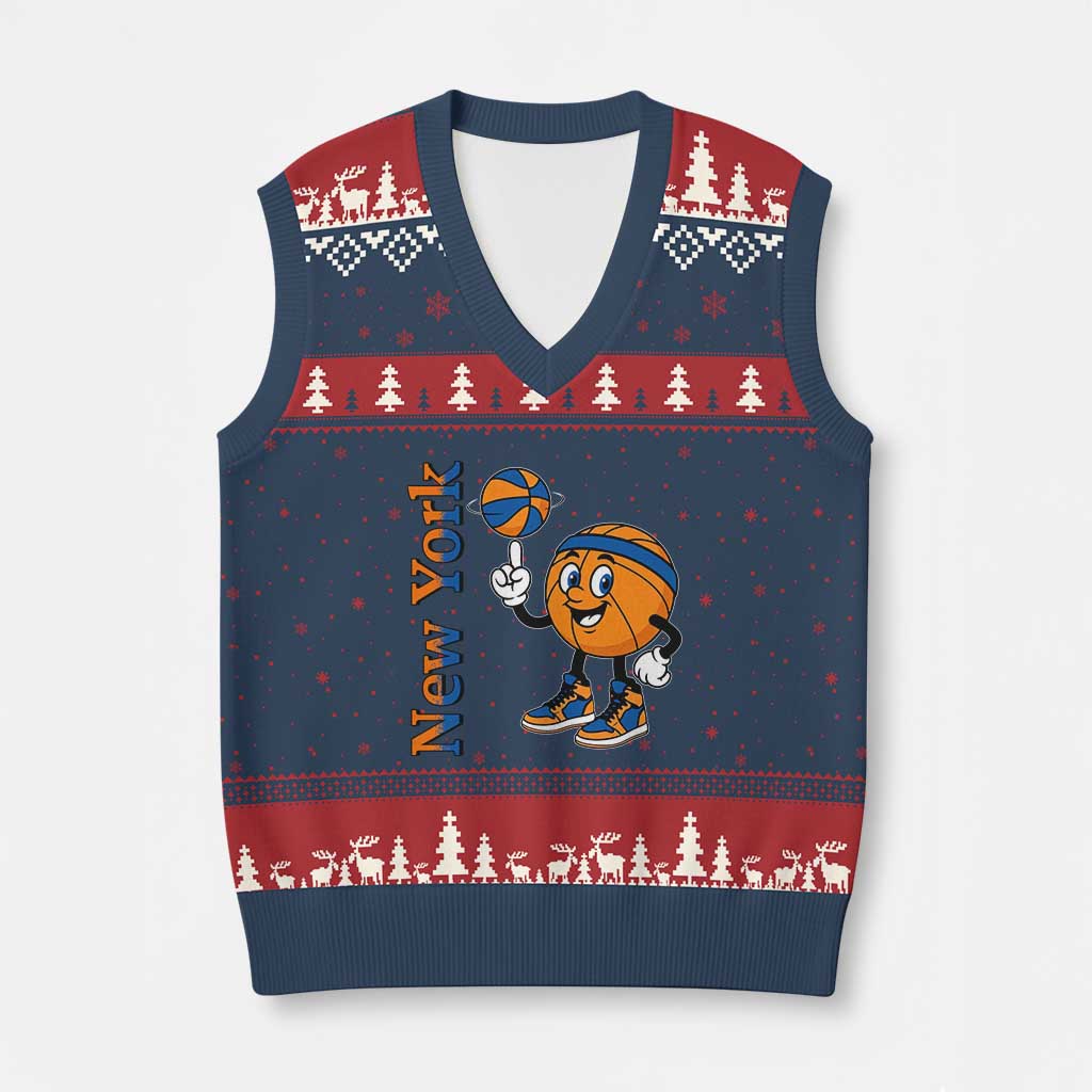 Funny New York Pride V-Neck Knit Sweater Vest Basketball Lover Fan Gift