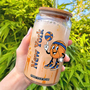 Funny New York Pride Glass Can Basketball Lover Fan Gift