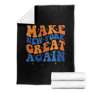 Make New York Great Again Throw Blanket Retro Wave Graphic TS12 Black Print Your Wear