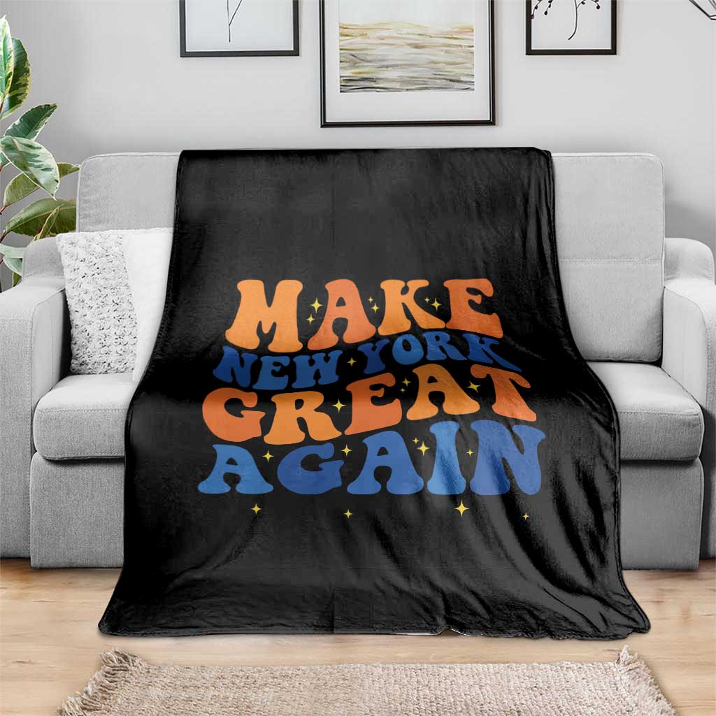 Make New York Great Again Throw Blanket Retro Wave Graphic TS12 Print Your Wear