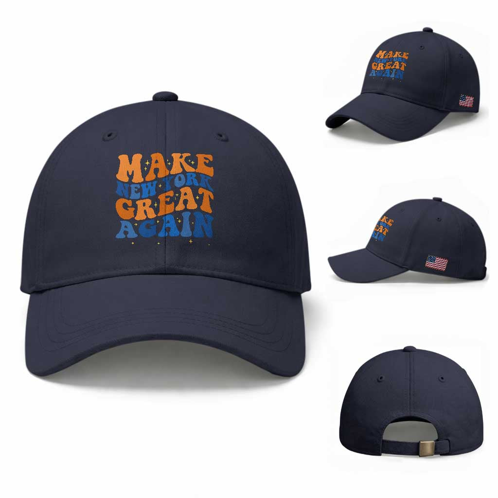 Make New York Great Again Baseball Cap Retro Wave Graphic