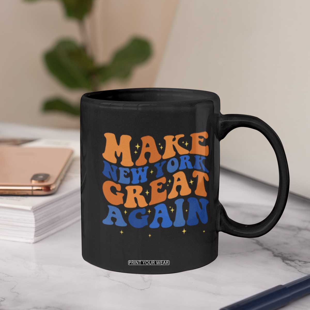 Make New York Great Again Coffee Mug Retro Wave Graphic TS12 Print Your Wear