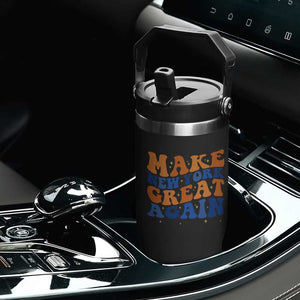 Make New York Great Again Flip Straw Tumbler Retro Wave Graphic