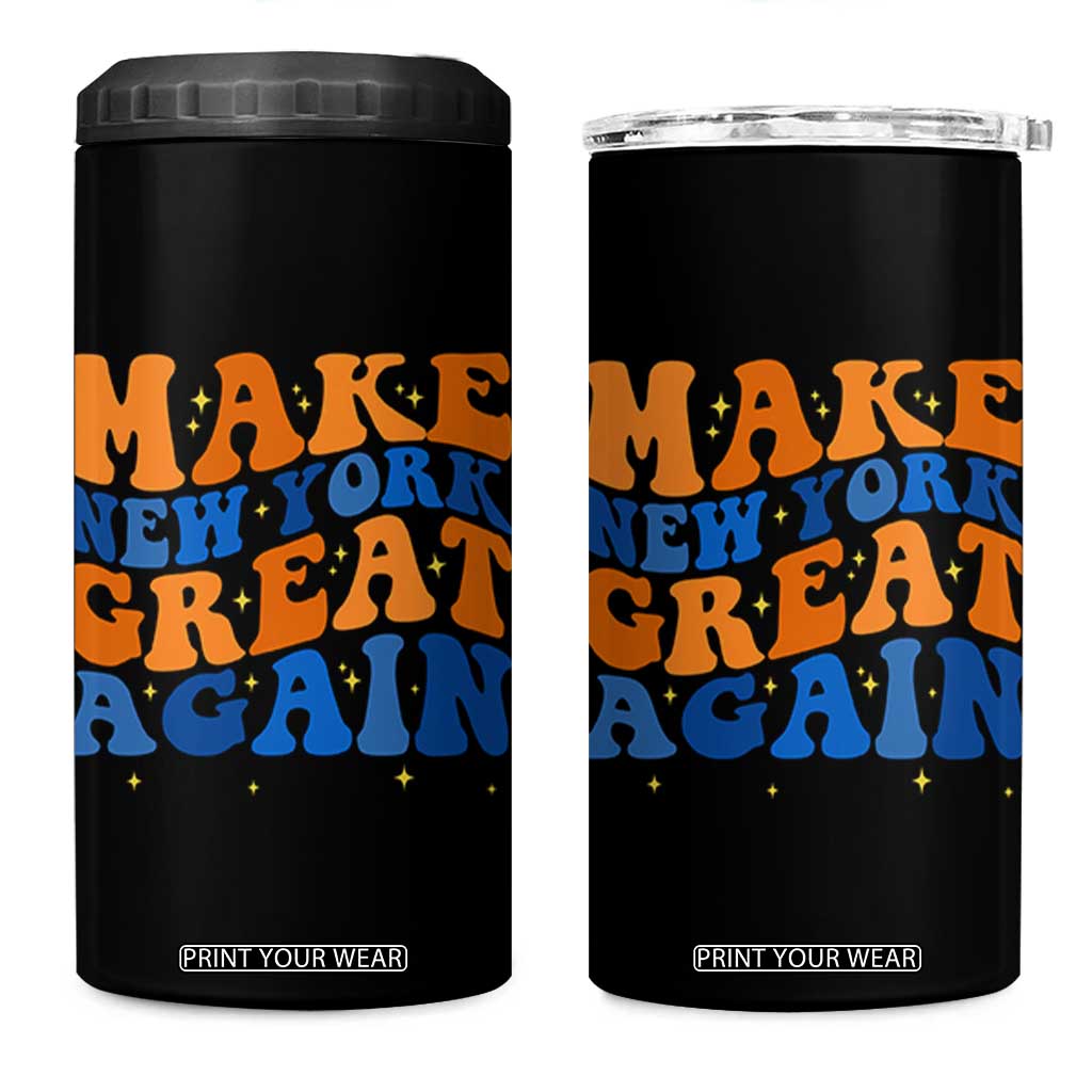 Make New York Great Again 4 in 1 Can Cooler Tumbler Retro Wave Graphic