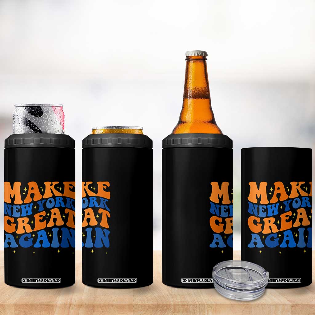 Make New York Great Again 4 in 1 Can Cooler Tumbler Retro Wave Graphic