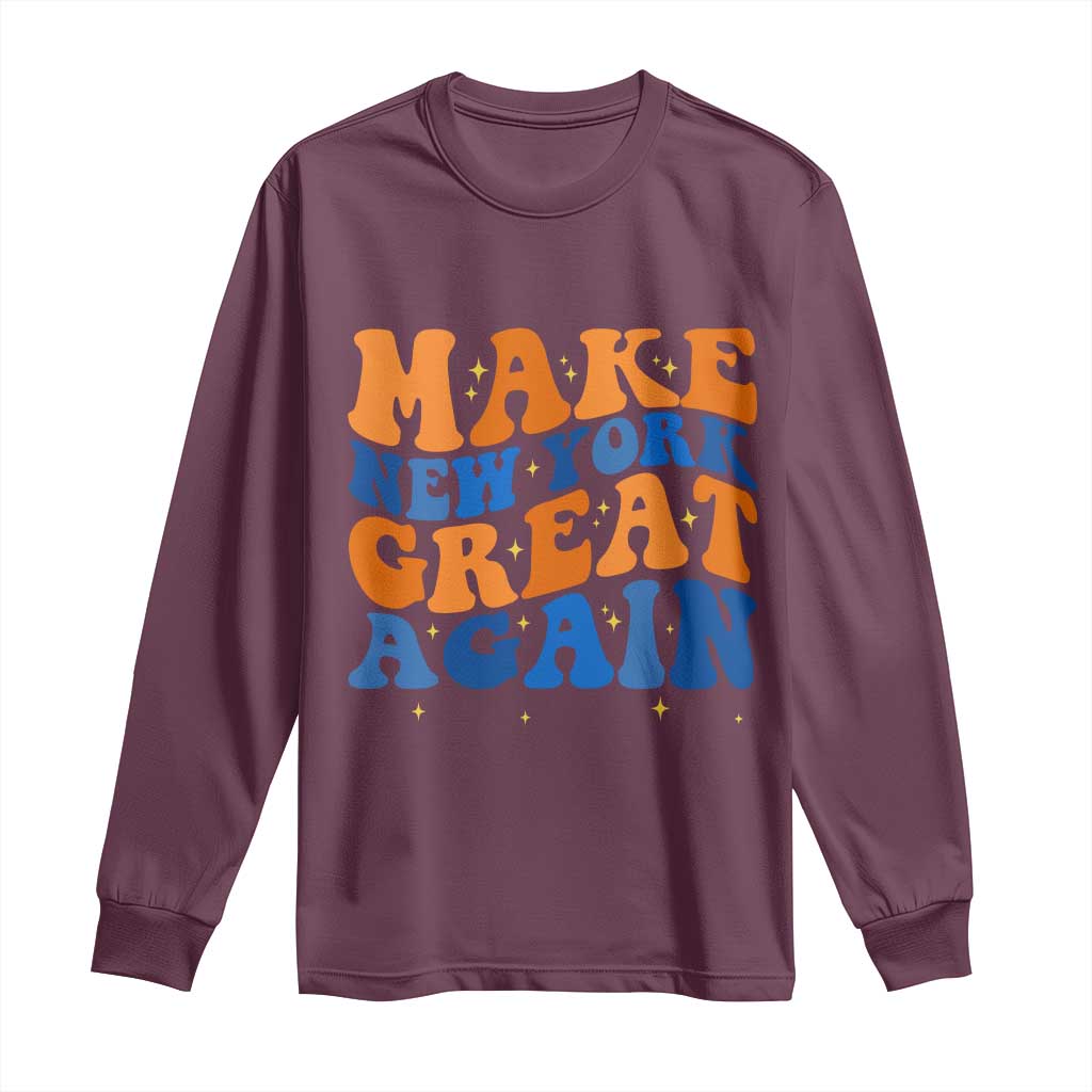 Make New York Great Again Long Sleeve Shirt Retro Wave Graphic
