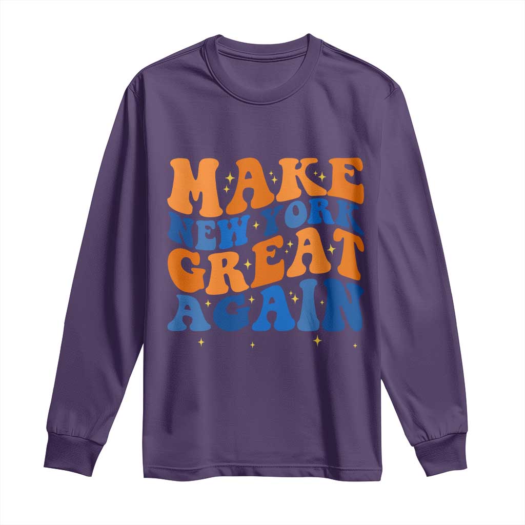 Make New York Great Again Long Sleeve Shirt Retro Wave Graphic