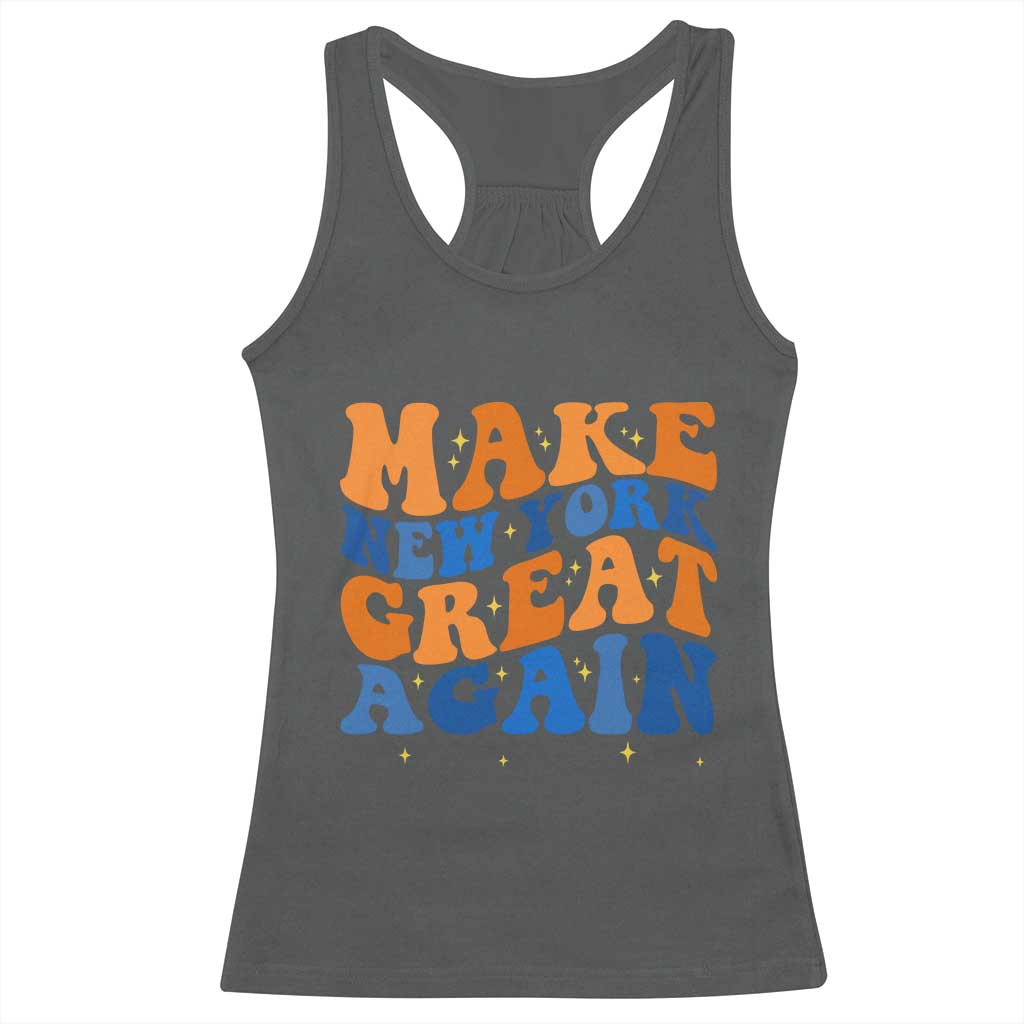 Make New York Great Again Racerback Tank Top Retro Wave Graphic