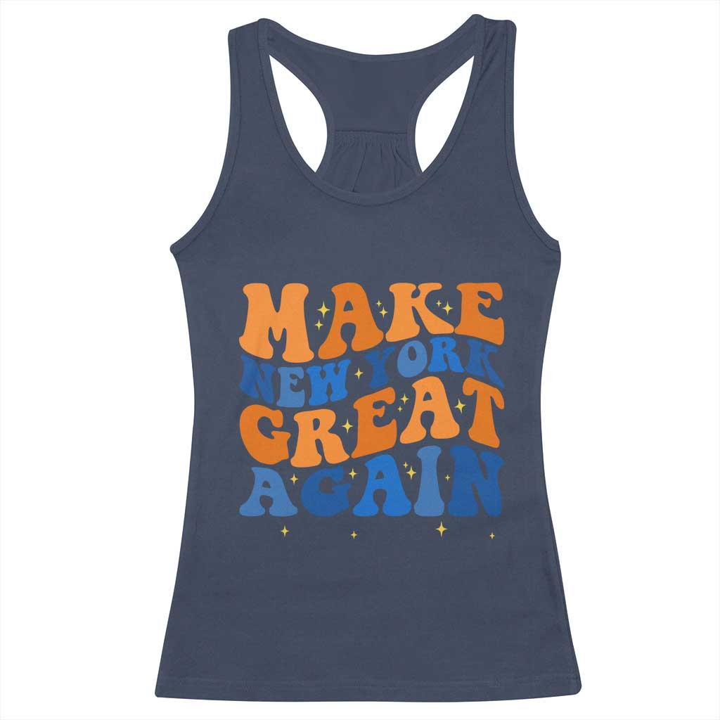 Make New York Great Again Racerback Tank Top Retro Wave Graphic