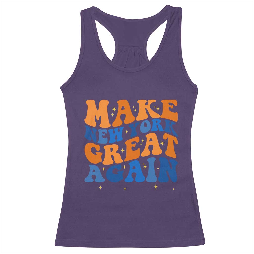 Make New York Great Again Racerback Tank Top Retro Wave Graphic