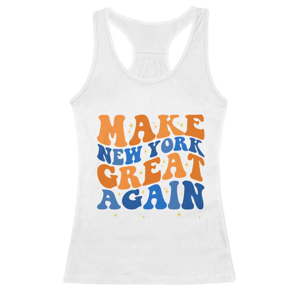 Make New York Great Again Racerback Tank Top Retro Wave Graphic