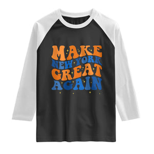 Make New York Great Again Raglan Shirt Retro Wave Graphic