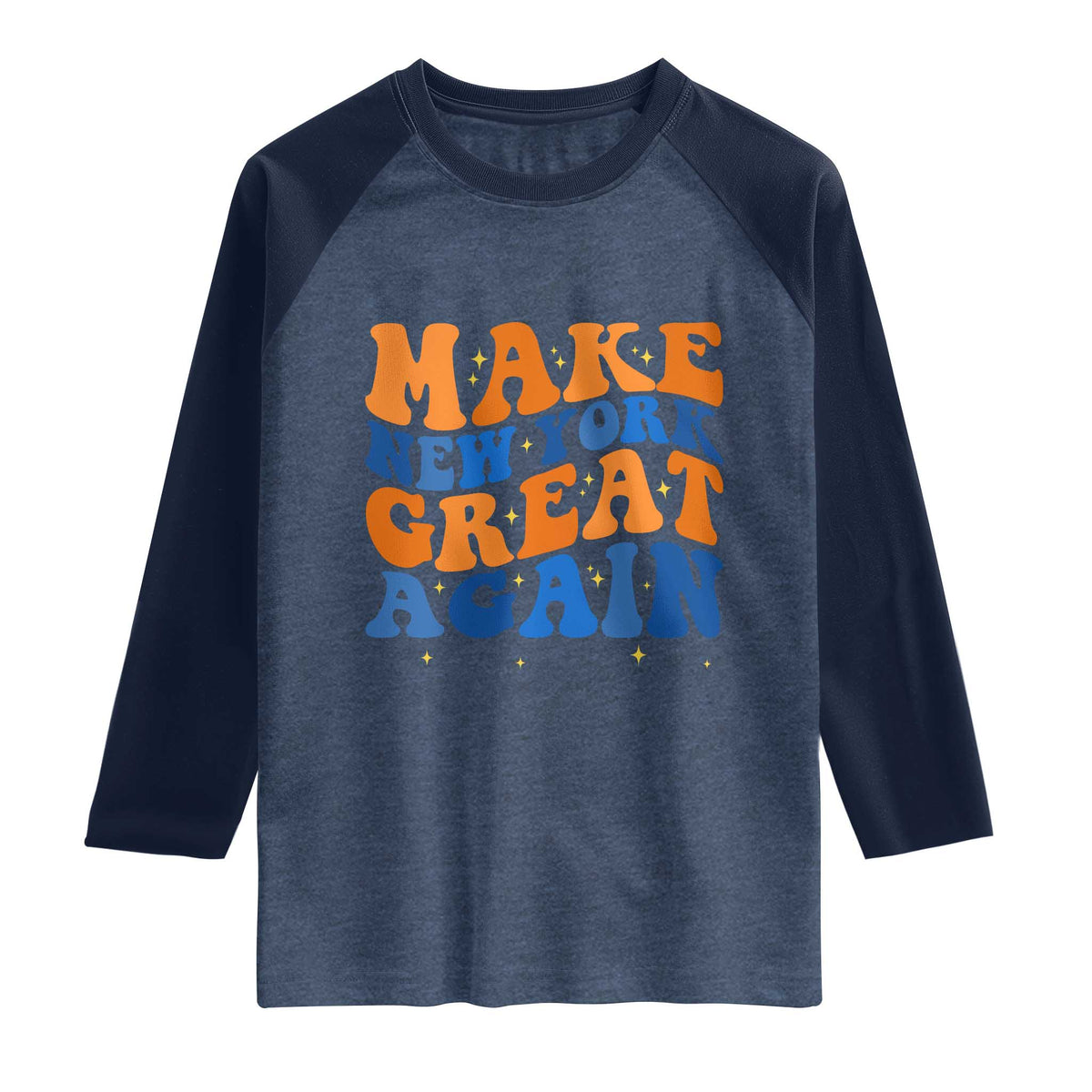 Make New York Great Again Raglan Shirt Retro Wave Graphic