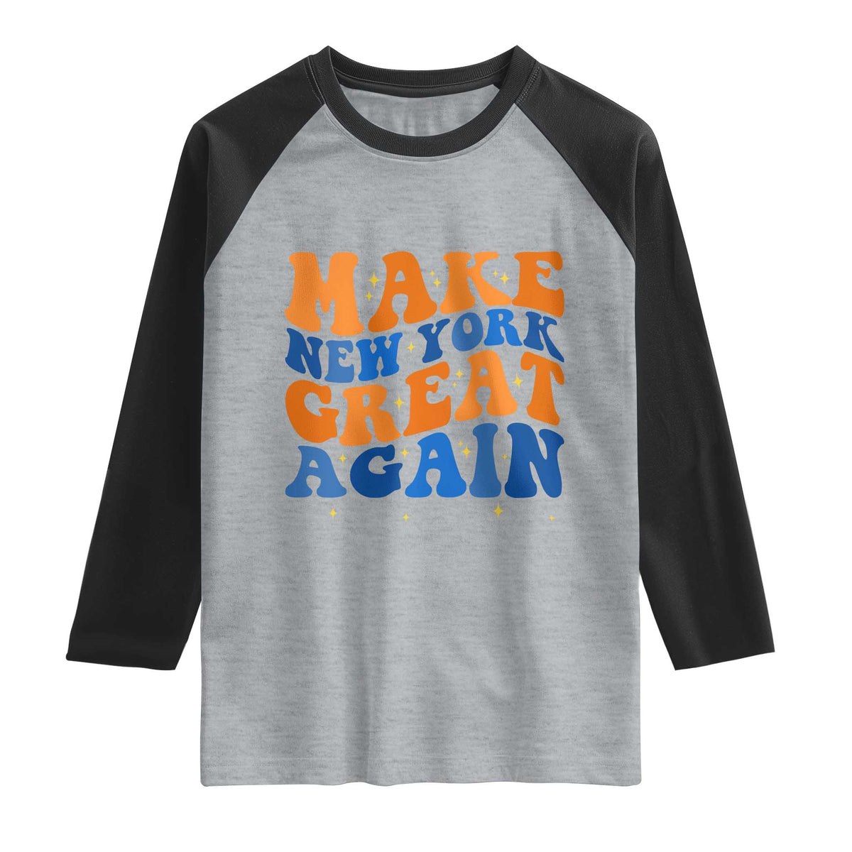 Make New York Great Again Raglan Shirt Retro Wave Graphic