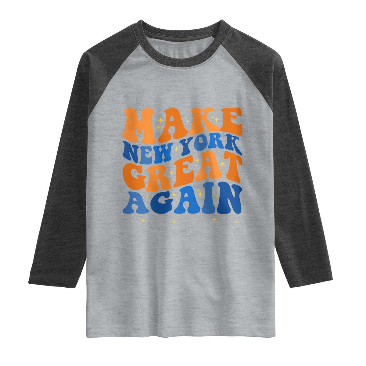 Make New York Great Again Raglan Shirt Retro Wave Graphic