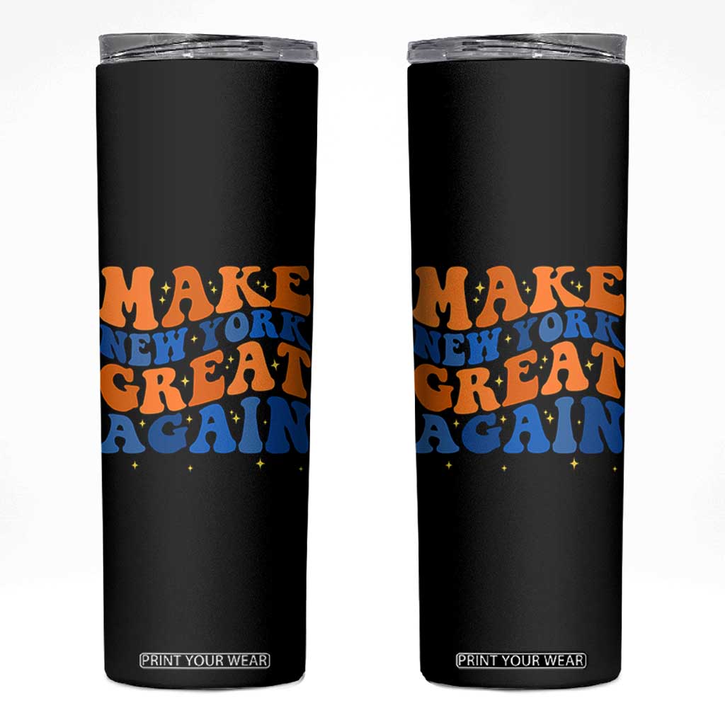 Make New York Great Again Skinny Tumbler Retro Wave Graphic