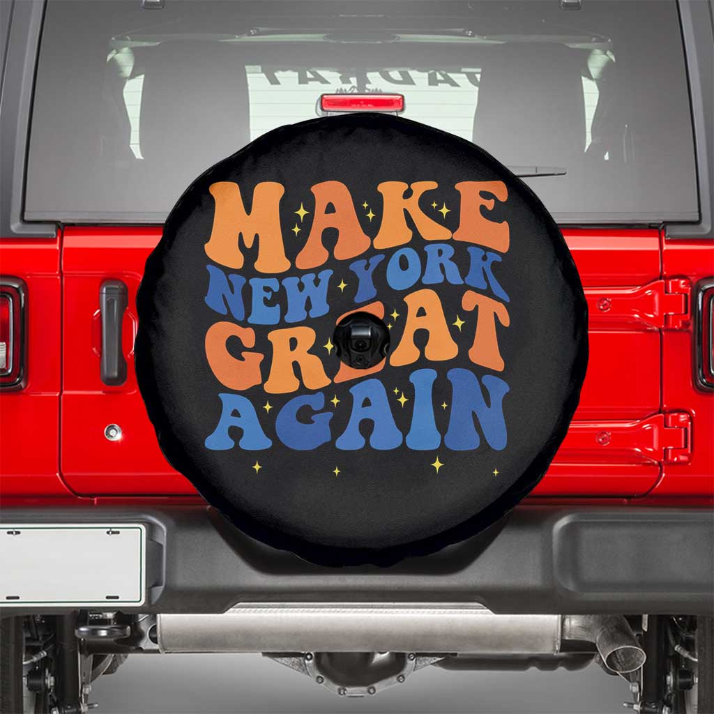 Make New York Great Again Spare Tire Cover Retro Wave Graphic TS12 Black Print Your Wear
