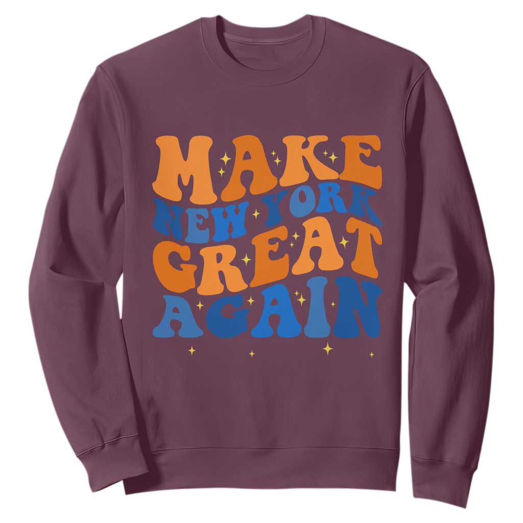 Make New York Great Again Sweatshirt Retro Wave Graphic
