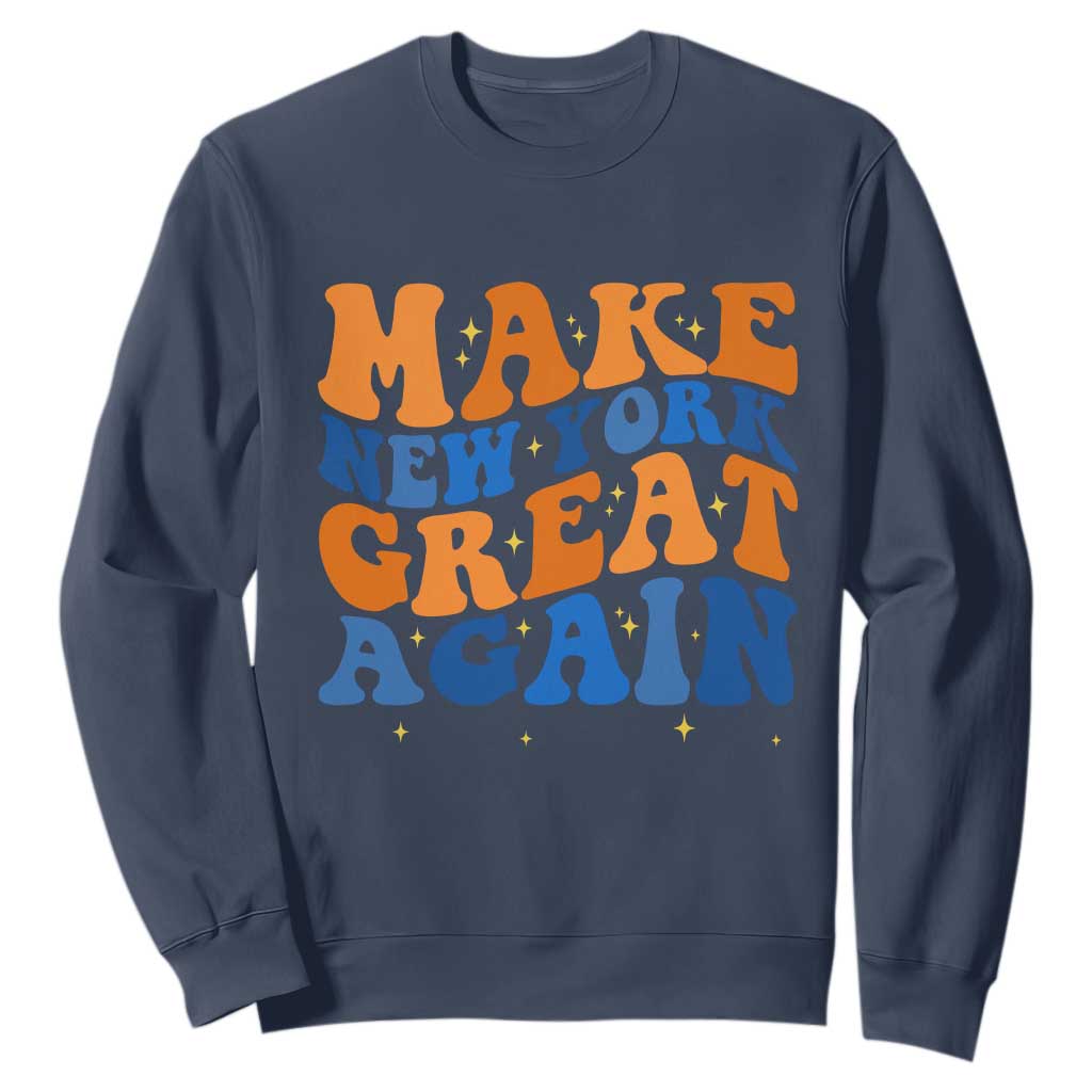 Make New York Great Again Sweatshirt Retro Wave Graphic