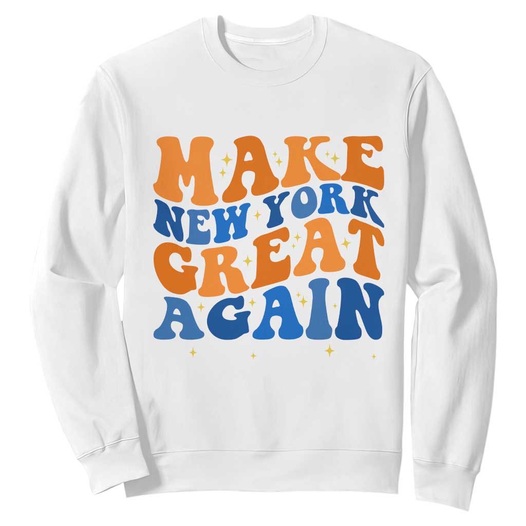 Make New York Great Again Sweatshirt Retro Wave Graphic
