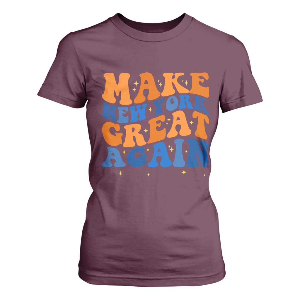 Make New York Great Again T Shirt For Women Retro Wave Graphic