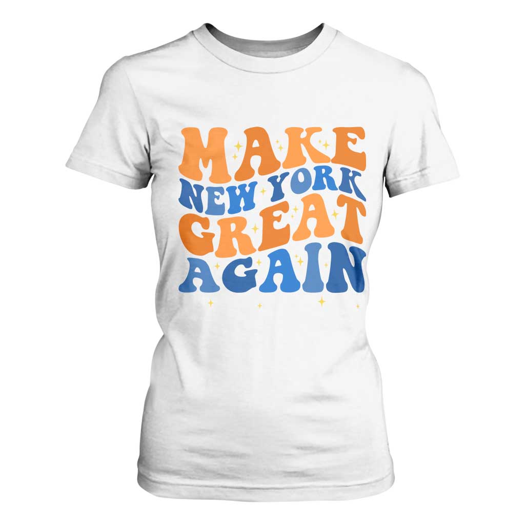 Make New York Great Again T Shirt For Women Retro Wave Graphic