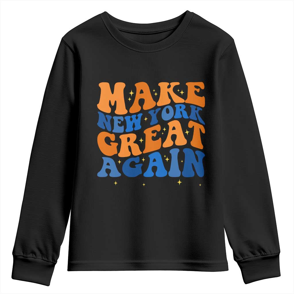 Make New York Great Again Youth Sweatshirt Retro Wave Graphic