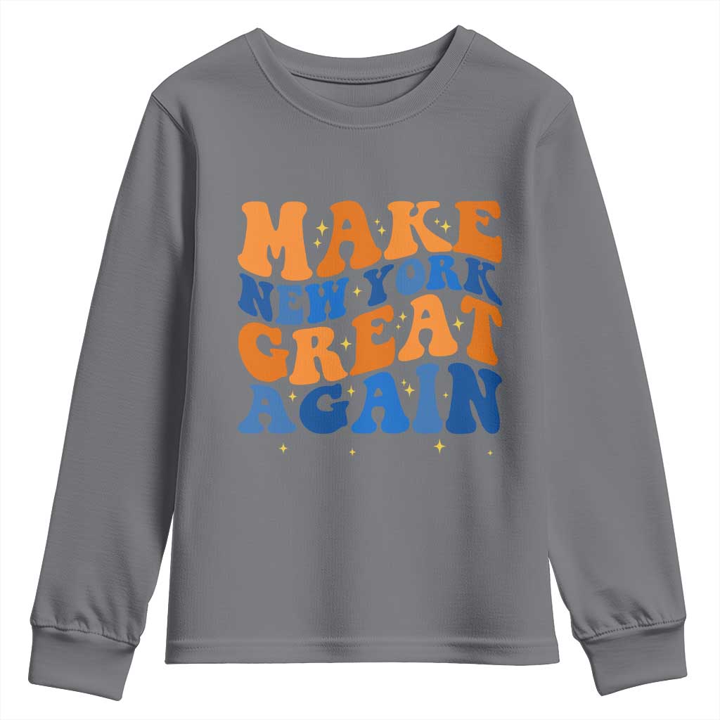 Make New York Great Again Youth Sweatshirt Retro Wave Graphic