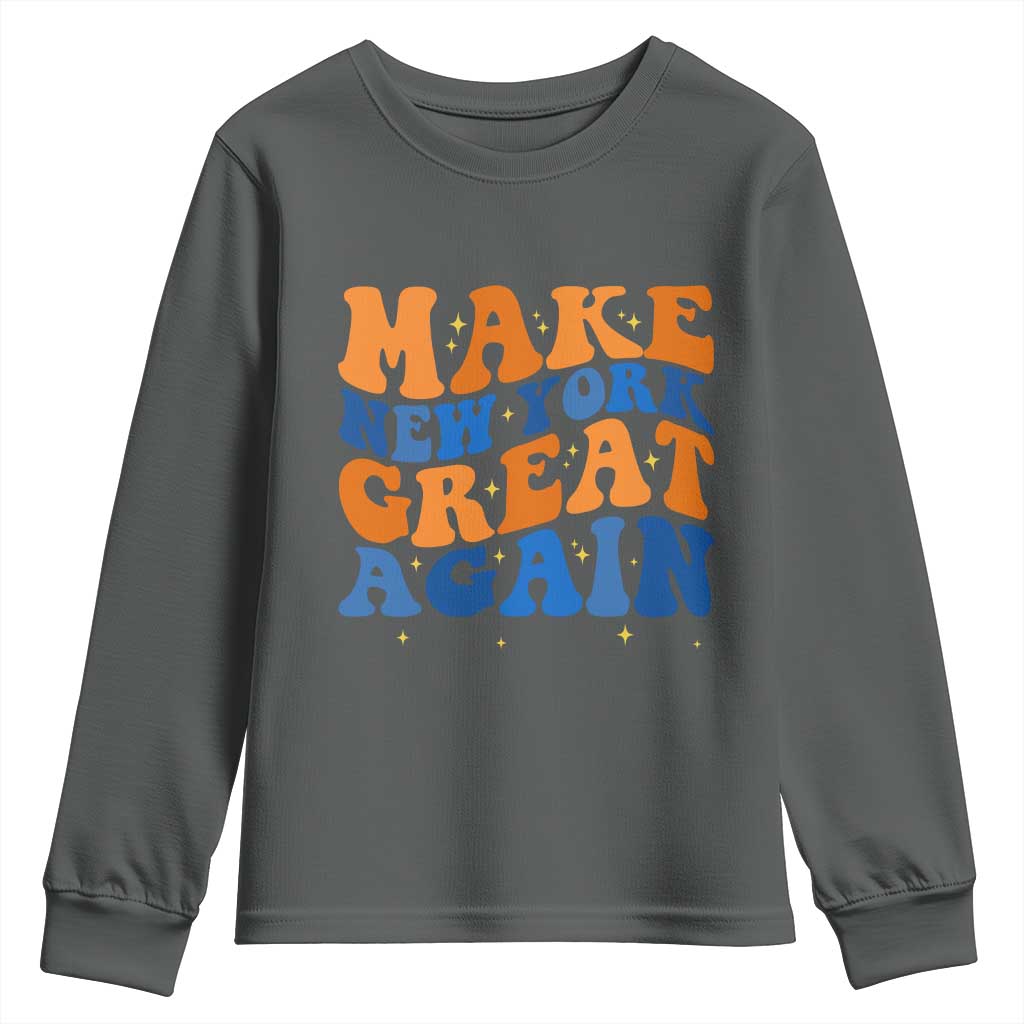 Make New York Great Again Youth Sweatshirt Retro Wave Graphic