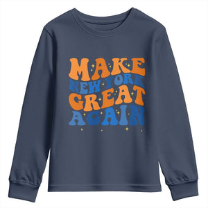 Make New York Great Again Youth Sweatshirt Retro Wave Graphic