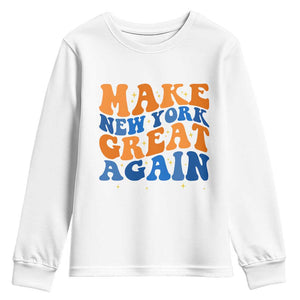Make New York Great Again Youth Sweatshirt Retro Wave Graphic