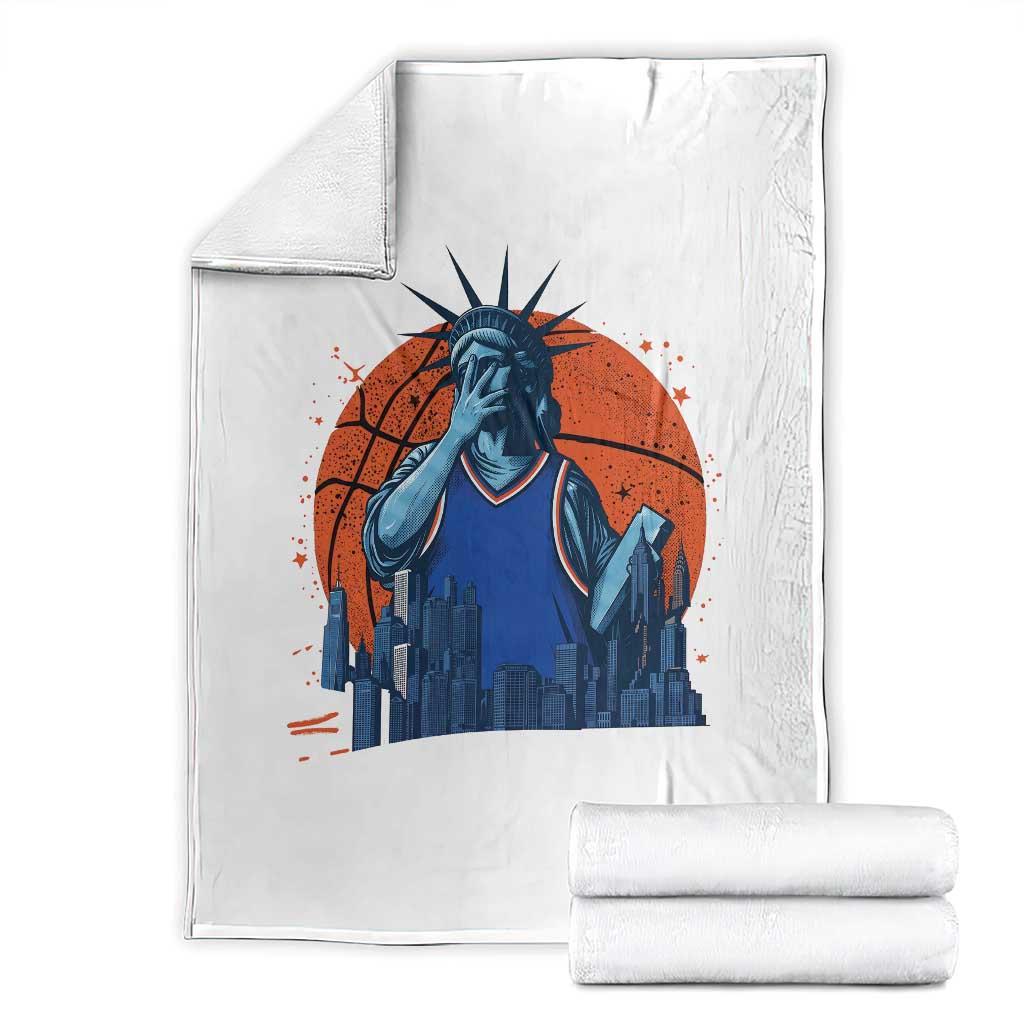 Funny Statue Of Liberty Hoops Fan Throw Blanket New York Sports Gift