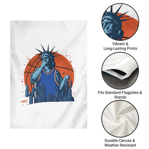 Funny Statue Of Liberty Hoops Fan Garden Flag New York Sports Gift