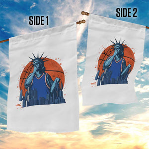 Funny Statue Of Liberty Hoops Fan Garden Flag New York Sports Gift