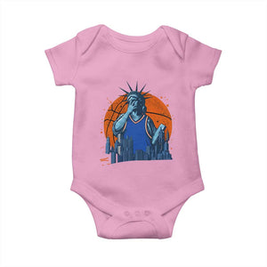 Funny Statue Of Liberty Hoops Fan Baby Onesie New York Sports Gift