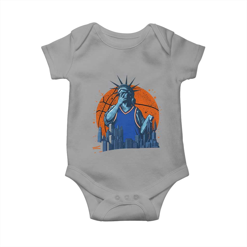 Funny Statue Of Liberty Hoops Fan Baby Onesie New York Sports Gift