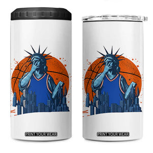 Funny Statue Of Liberty Hoops Fan 4 in 1 Can Cooler Tumbler New York Sports Gift