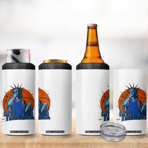 Funny Statue Of Liberty Hoops Fan 4 in 1 Can Cooler Tumbler New York Sports Gift