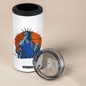 Funny Statue Of Liberty Hoops Fan 4 in 1 Can Cooler Tumbler New York Sports Gift