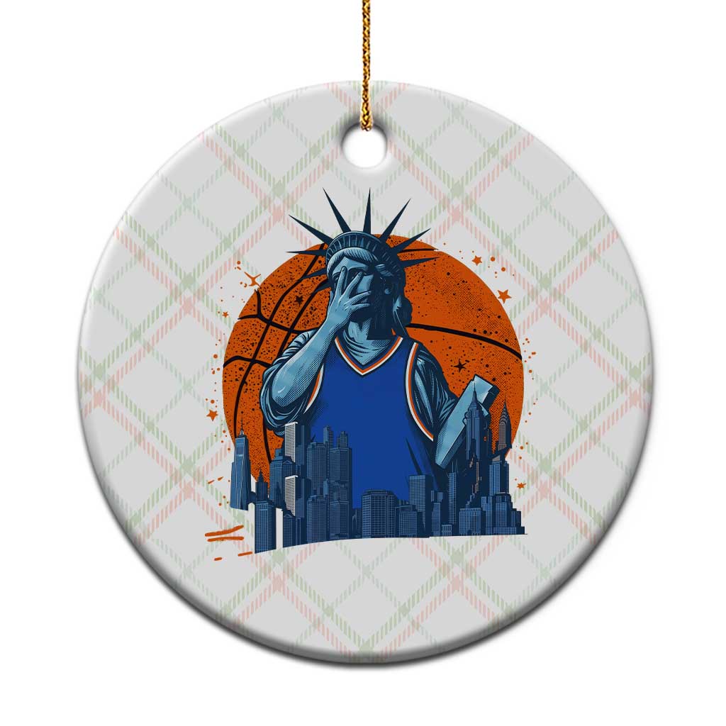 Funny Statue Of Liberty Hoops Fan Ceramic Ornament New York Sports Gift