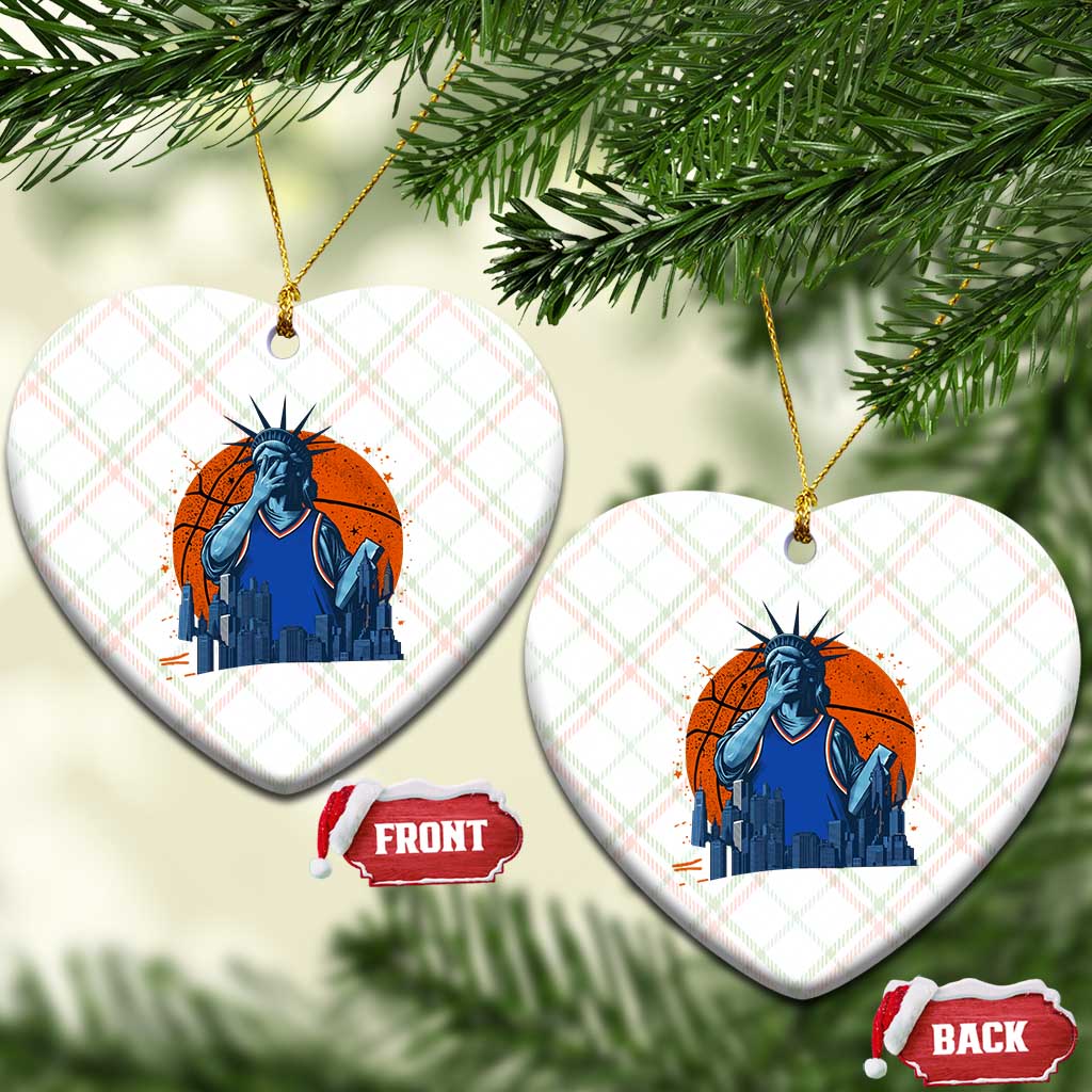Funny Statue Of Liberty Hoops Fan Ceramic Ornament New York Sports Gift