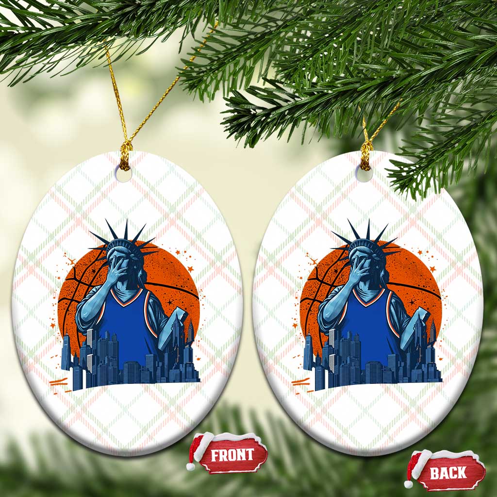 Funny Statue Of Liberty Hoops Fan Ceramic Ornament New York Sports Gift