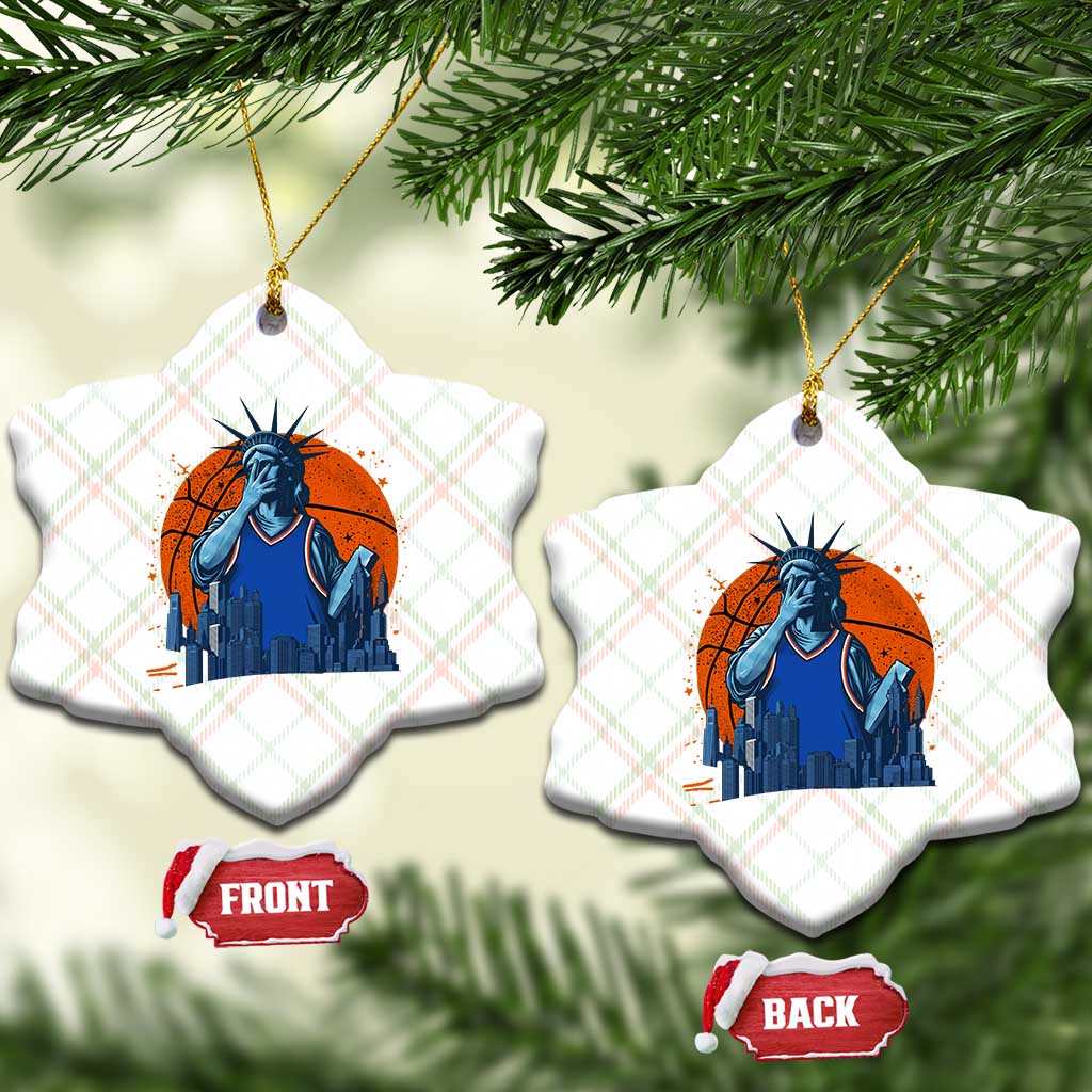 Funny Statue Of Liberty Hoops Fan Ceramic Ornament New York Sports Gift