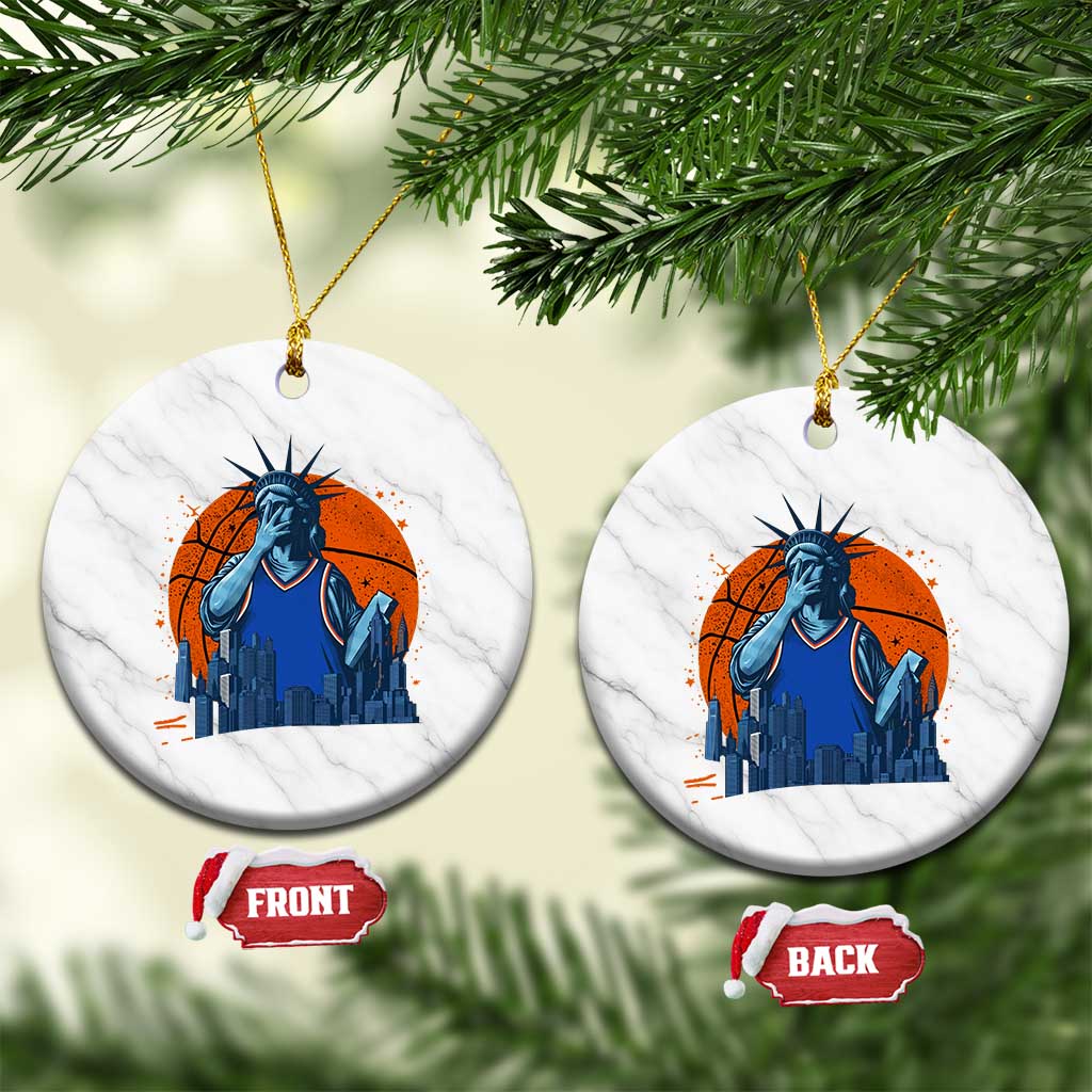 Funny Statue Of Liberty Hoops Fan Ceramic Ornament New York Sports Gift