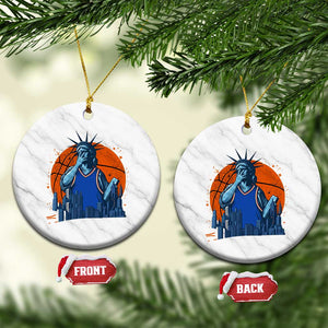 Funny Statue Of Liberty Hoops Fan Ceramic Ornament New York Sports Gift